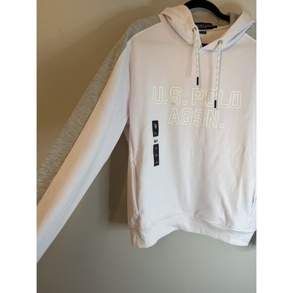 NWT US Polo Assn Men's L Sport Pullover Hoodie White [jb] - Picture 10 of 13